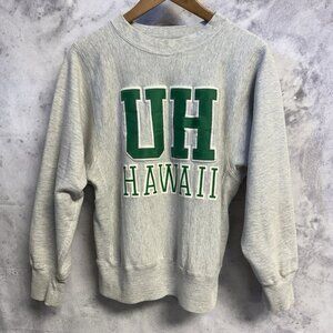 Vintage 90s University of Hawaii Sweatshirt Mens M Gray Weave College Artex